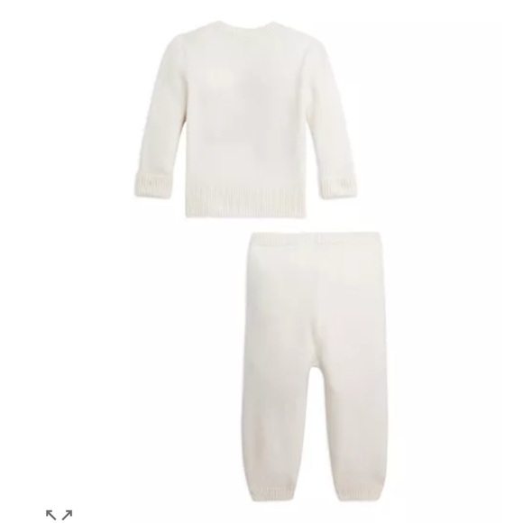 Ralph Lauren NWT Boys Polo Bear Cream Sweater Set - Baby 9M-12M - Picture 4 of 15
